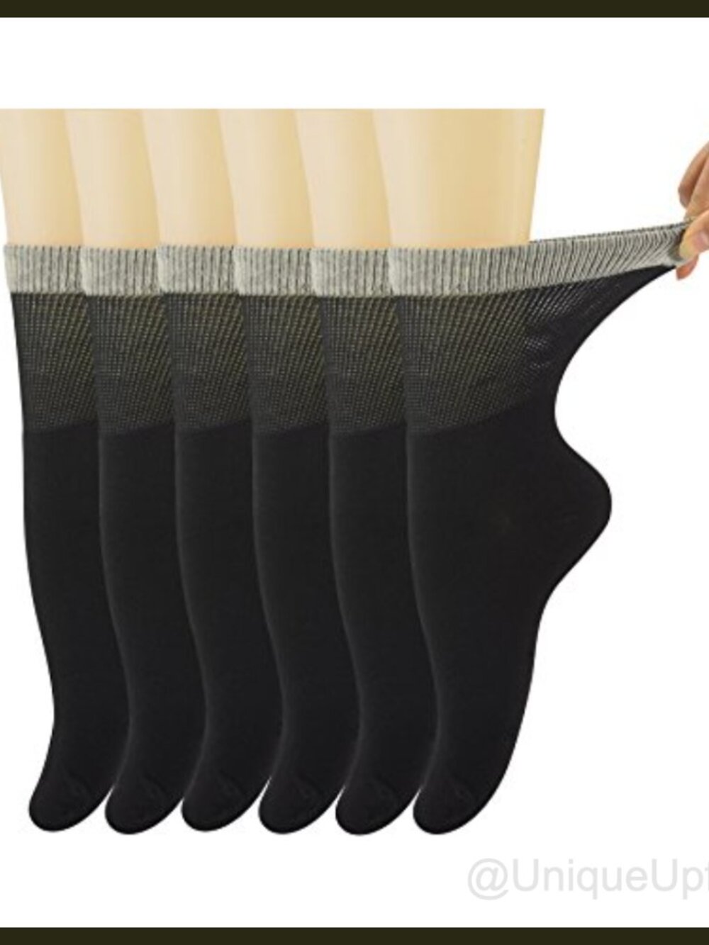 Diabetic Crew Socks Seamless Toe Bamboo Rayon 6 Pairs Adult Unisex